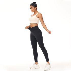 Summer Flat Waist Small Leg Pants (Option: Black-L)